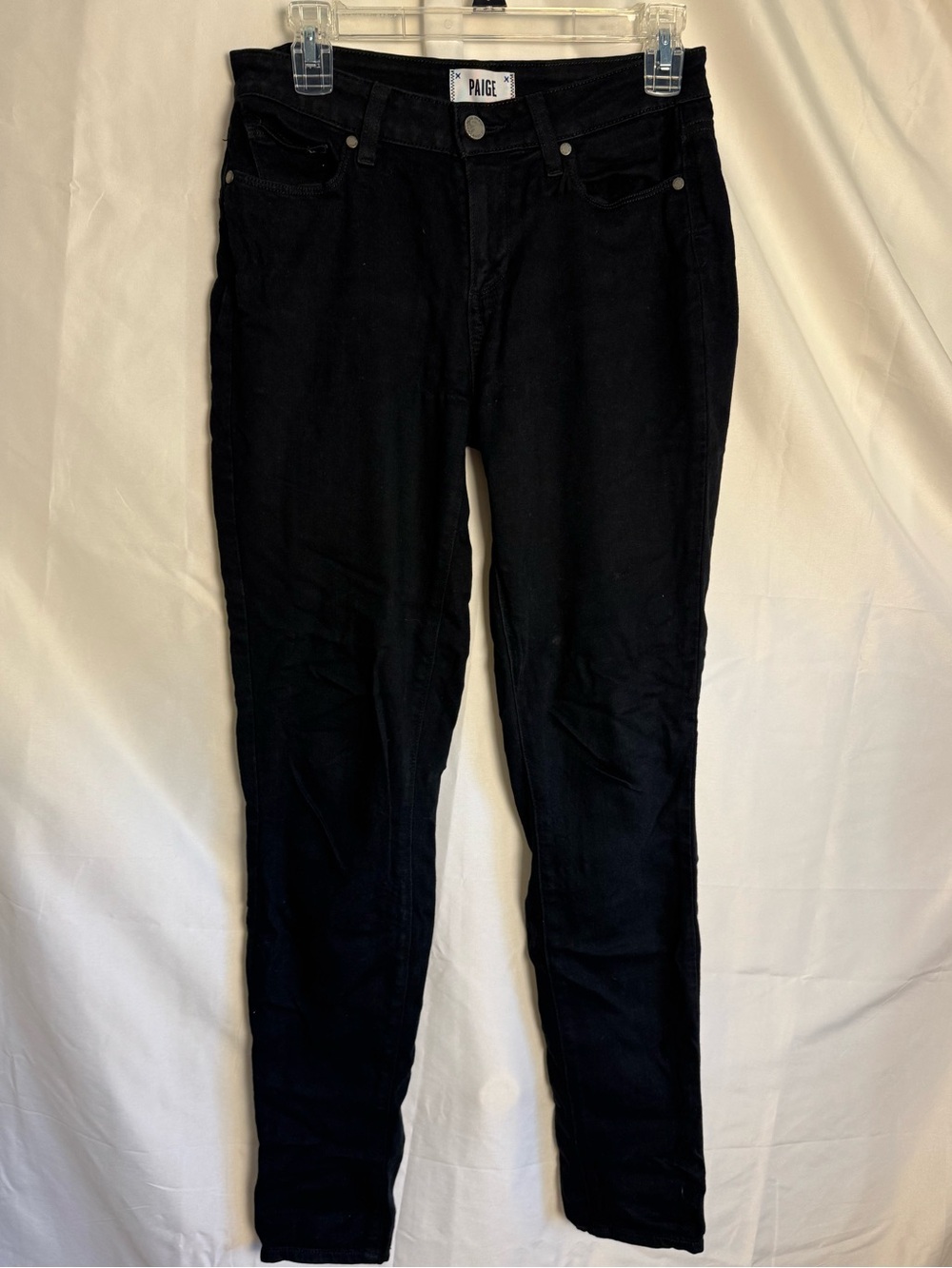 PAIGE Black Skinny Light Weight Denim Jeans Capsule Staple Wardrobe